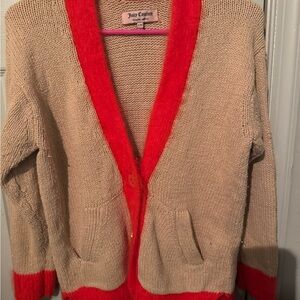 Juicy Couture Beige Cardigan with Red Trim